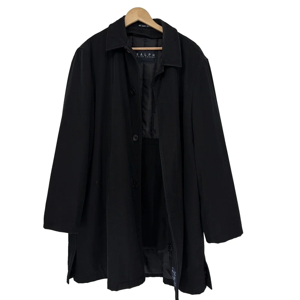 Ralph Lauren Trench Coat Mens Removable Wool/Poly Liner RN 21510 Brown Large
